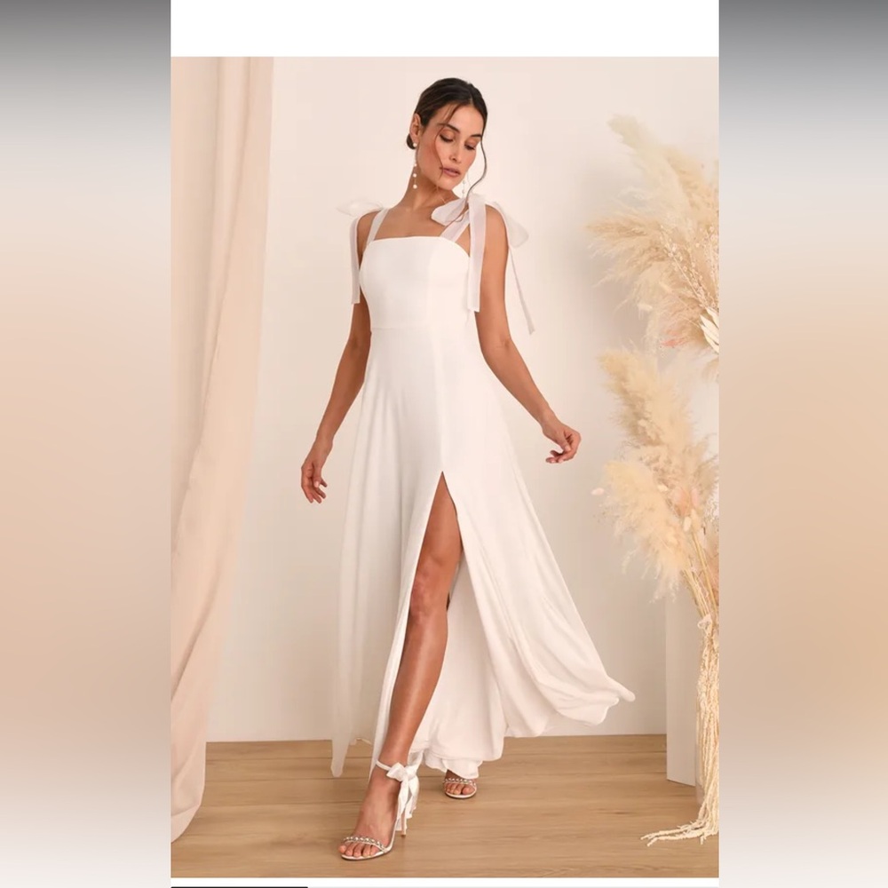 White Maxi Dress with Tie Straps